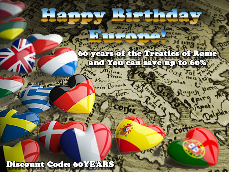 60 years of the Treaties of Rome and You can save up to 60%
