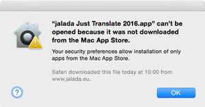 Example: Alert dialog for Just Translate